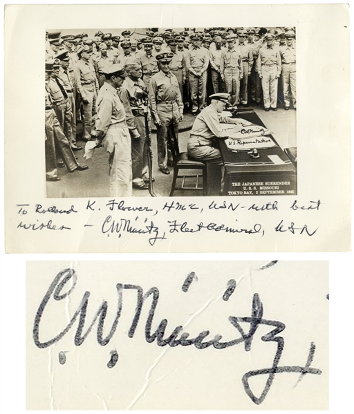 Admiral Chester Nimitz Signed Photo of the Japanese Surrender